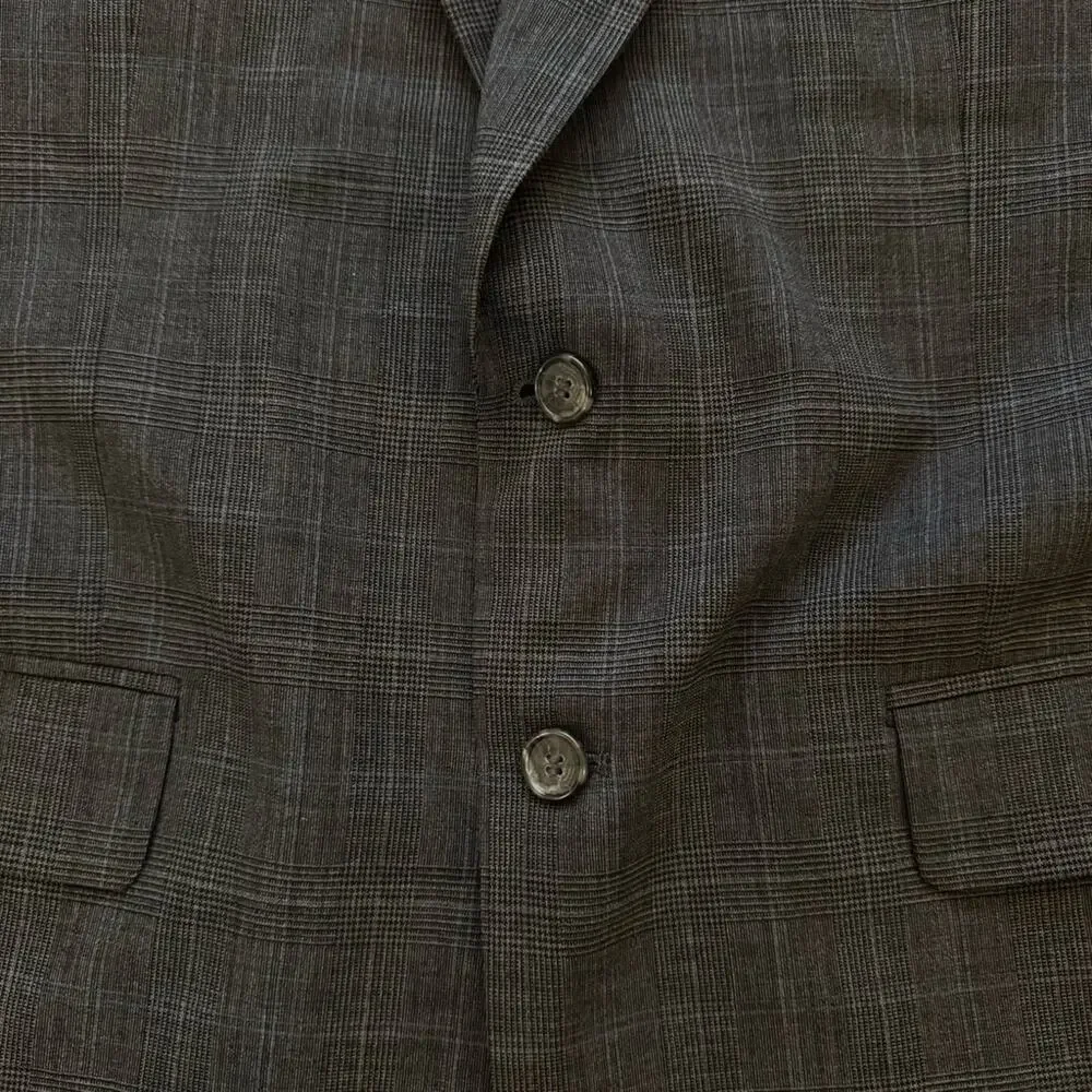 Bert Pulitzer gray plaid blazer suit jacket size 44  b36
